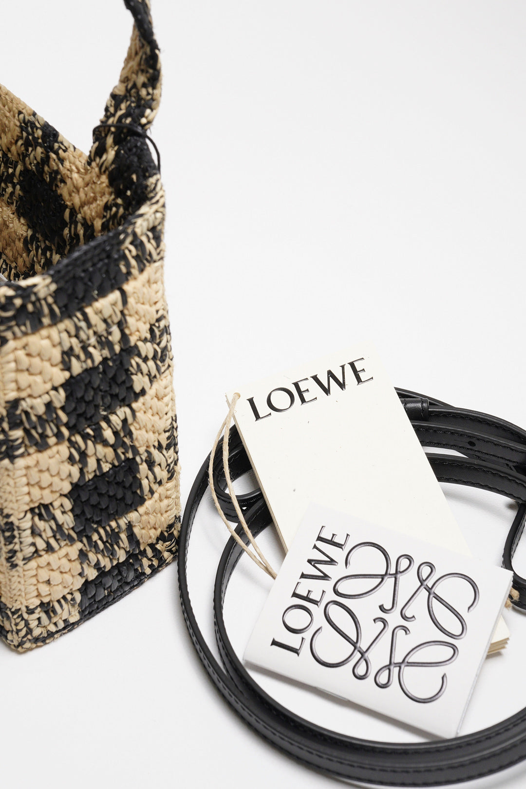 LOEWE 草編籃子 迷你托特包（附背帶）