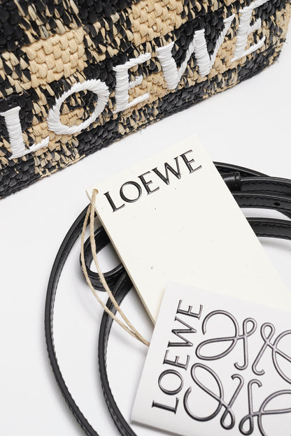 LOEWE 草編籃子 迷你托特包（附背帶）