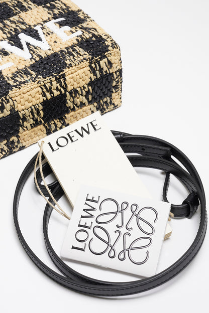 LOEWE 草編籃子 迷你托特包（附背帶）