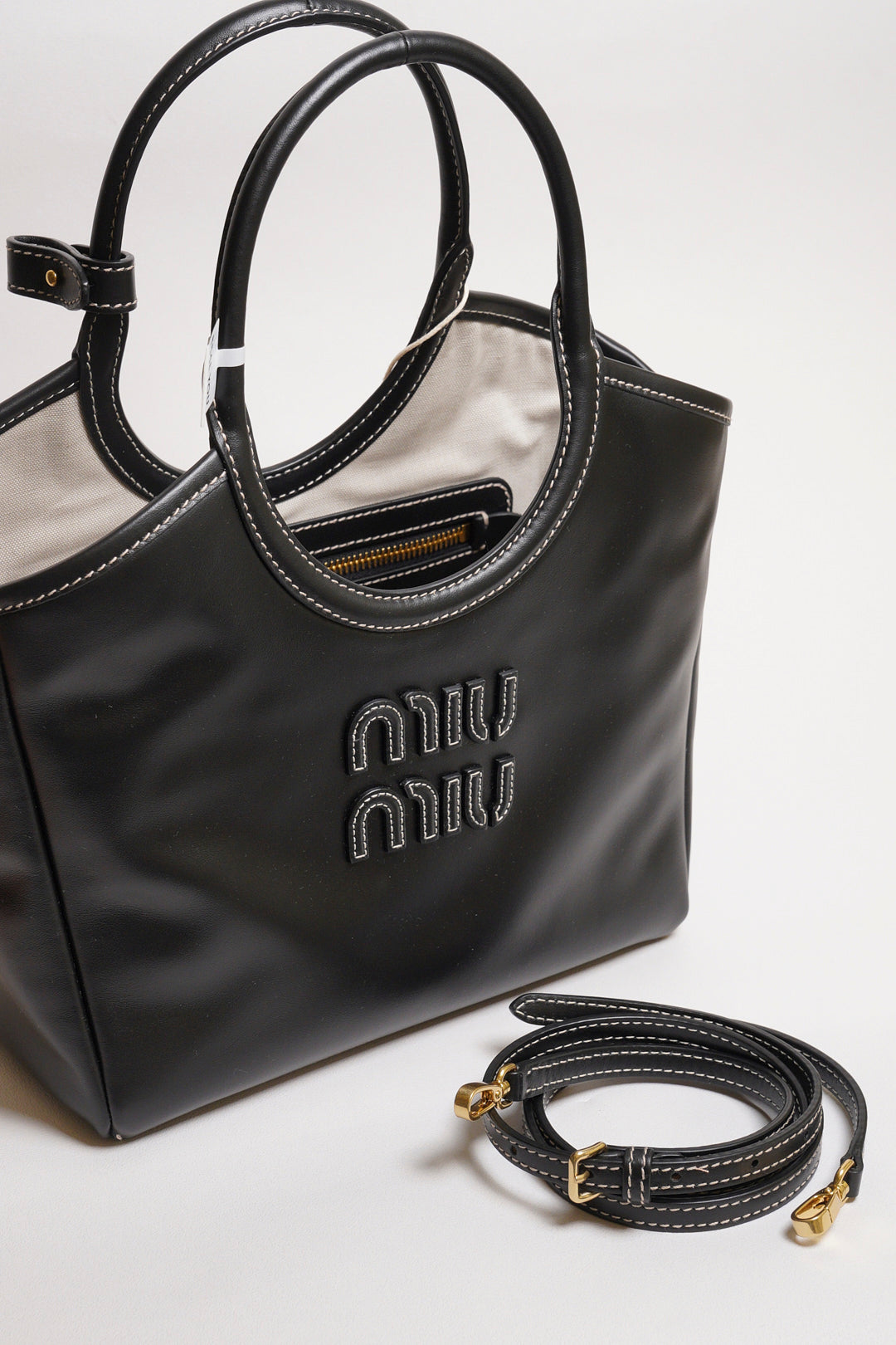 Miu Miu Ivy手提托特包 - 小號黑