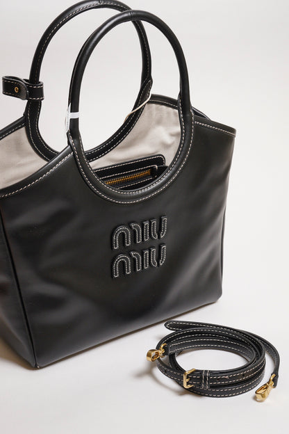 Miu Miu Ivy手提托特包 - 小號黑