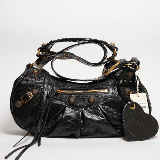 Balenciaga Le cagole半月機車包 - S黑金