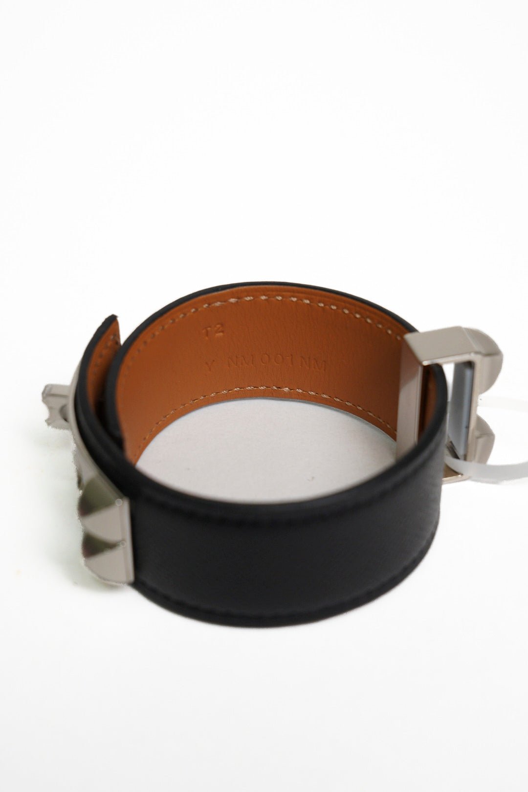 Hermes 愛馬仕EPSOM皮 鉚釘銀釦CDC手環-黑色