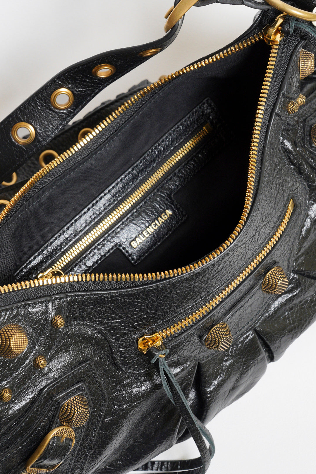 Balenciaga Le cagole半月機車包 - S黑金