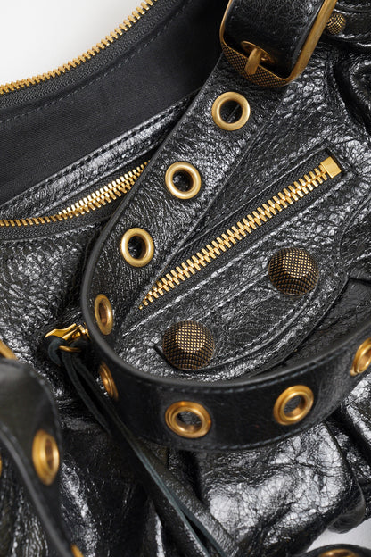 Balenciaga Le cagole半月機車包 - S黑金