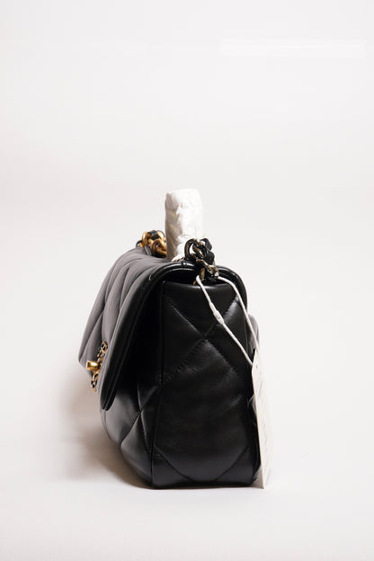 CHANEL 19 Bag 菱格紋羊皮手提肩背包 26 - 黑金