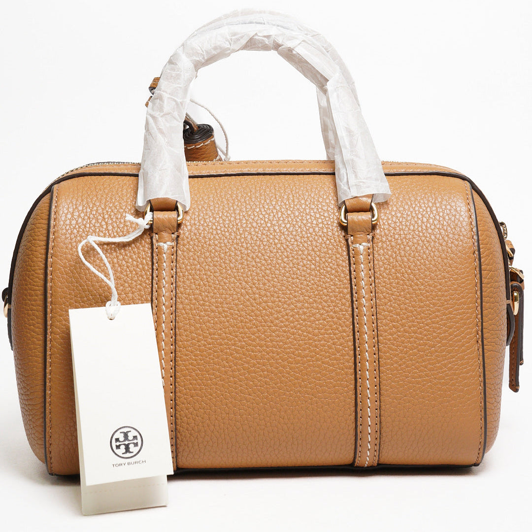 TORY BURCH THEA 荔枝紋手提/斜背二用波士頓包 棕色