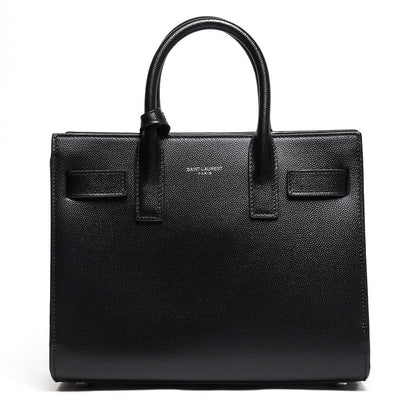 SAINT LAURENT nano22風琴包/肩背包（黑色粒面牛皮）