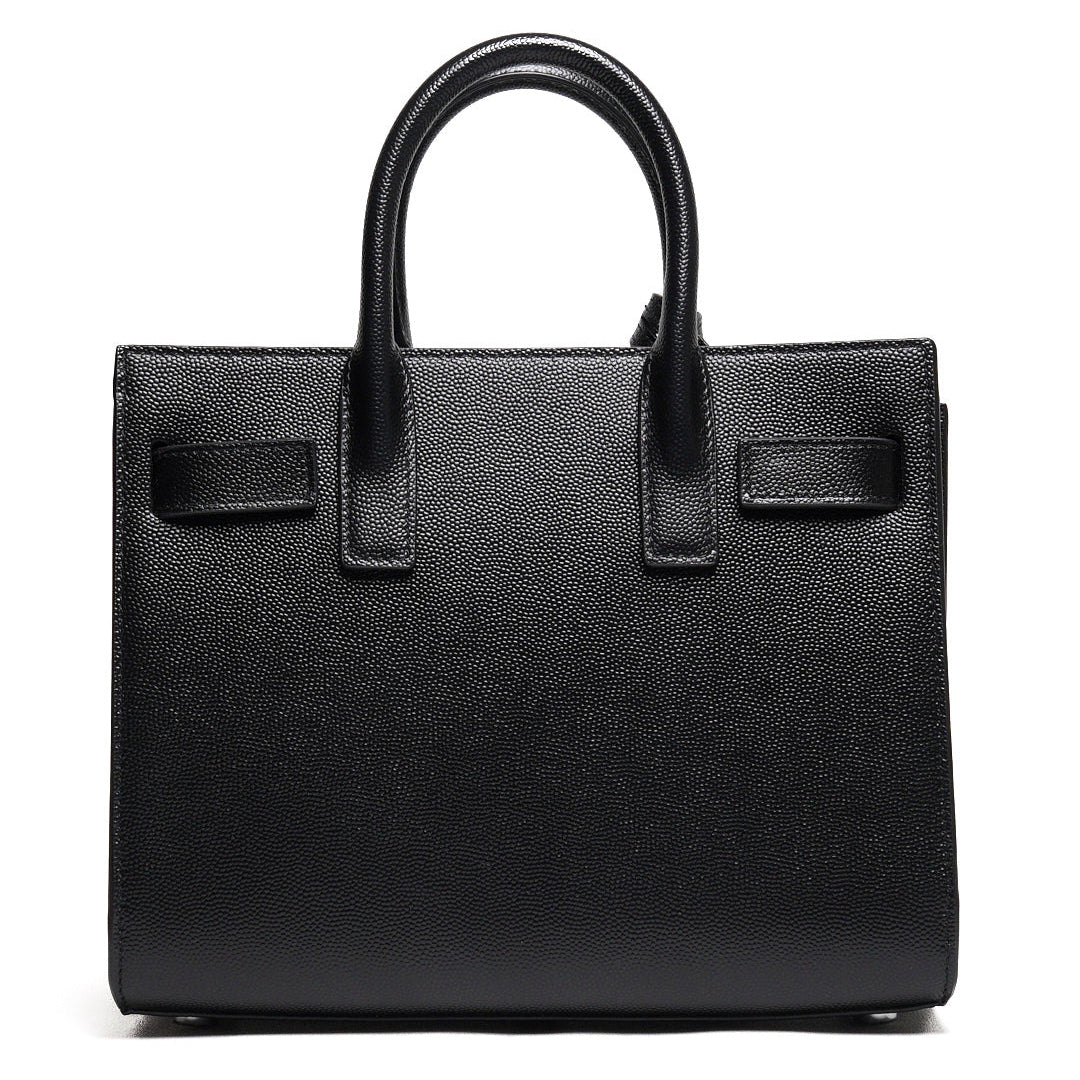 SAINT LAURENT nano22風琴包/肩背包（黑色粒面牛皮）