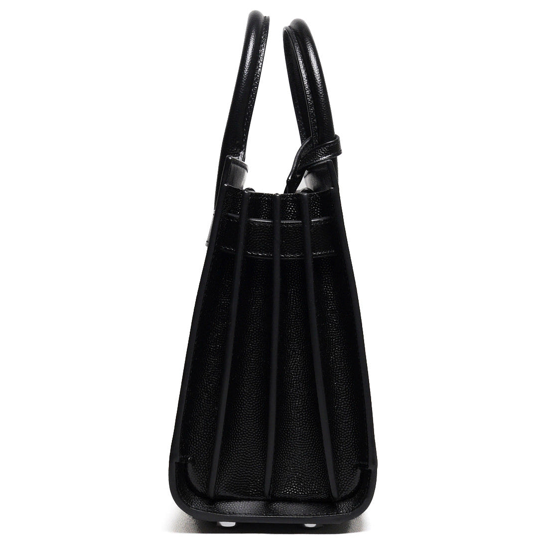 SAINT LAURENT nano22風琴包/肩背包（黑色粒面牛皮）