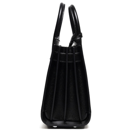 SAINT LAURENT nano22風琴包/肩背包（黑色粒面牛皮）