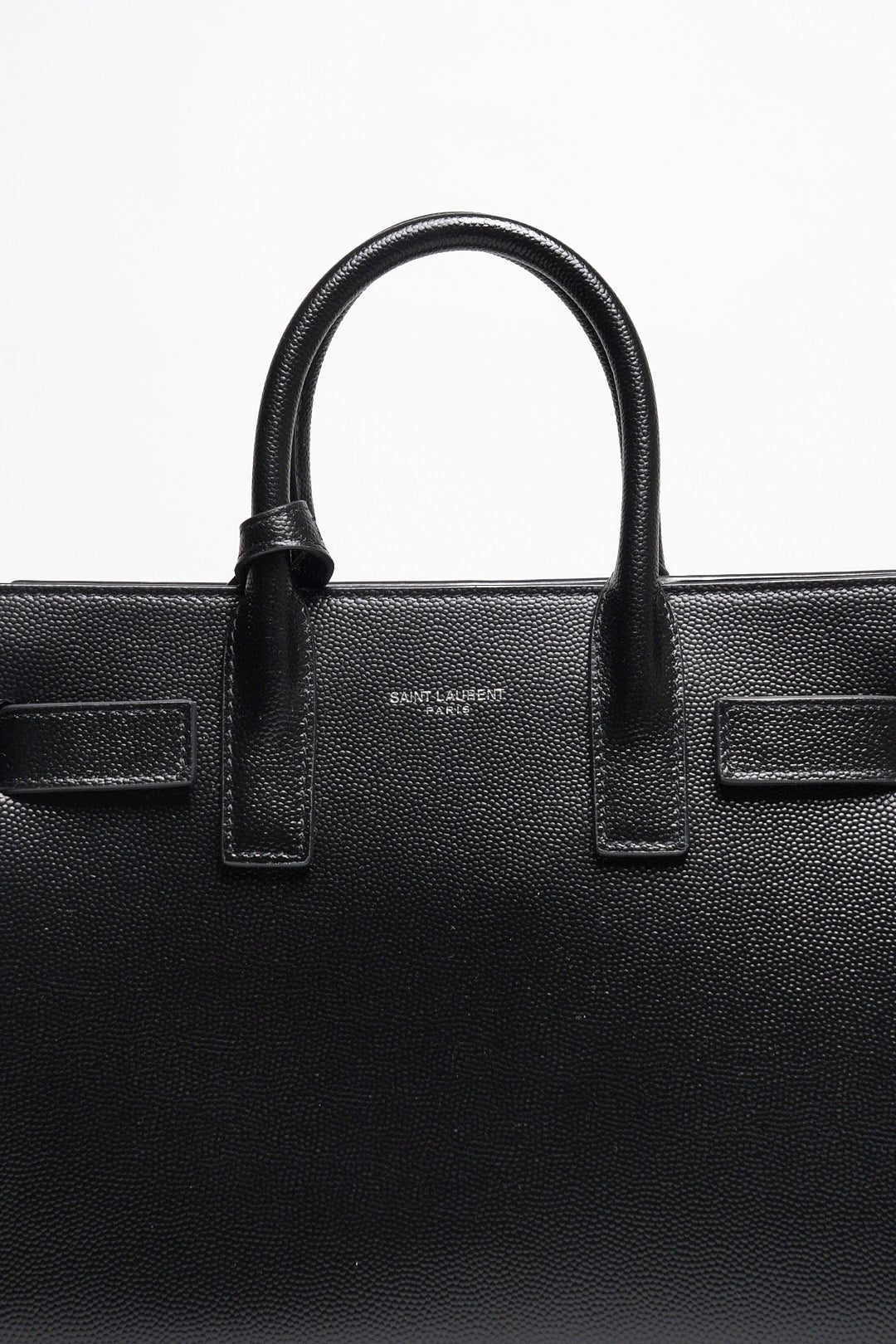 SAINT LAURENT nano22風琴包/肩背包（黑色粒面牛皮）