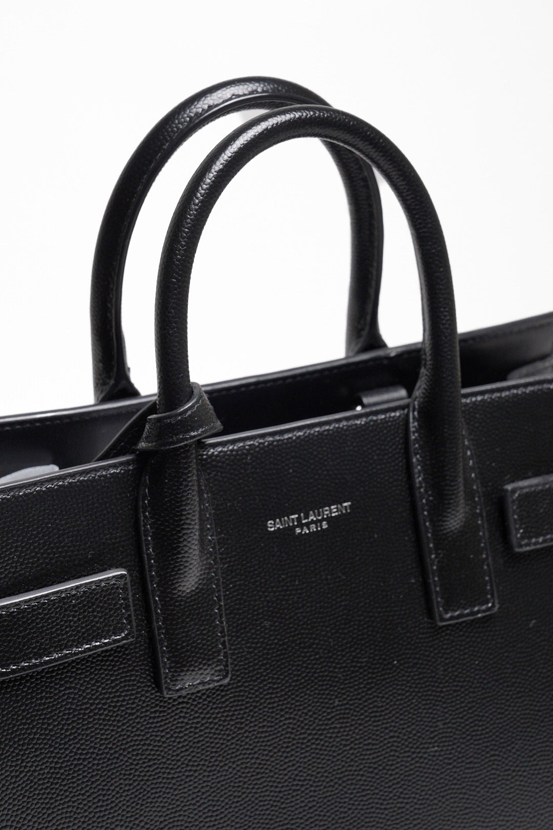SAINT LAURENT nano22風琴包/肩背包（黑色粒面牛皮）