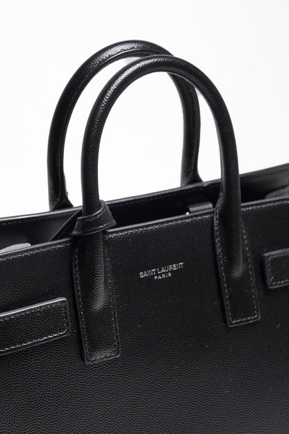 SAINT LAURENT nano22風琴包/肩背包（黑色粒面牛皮）