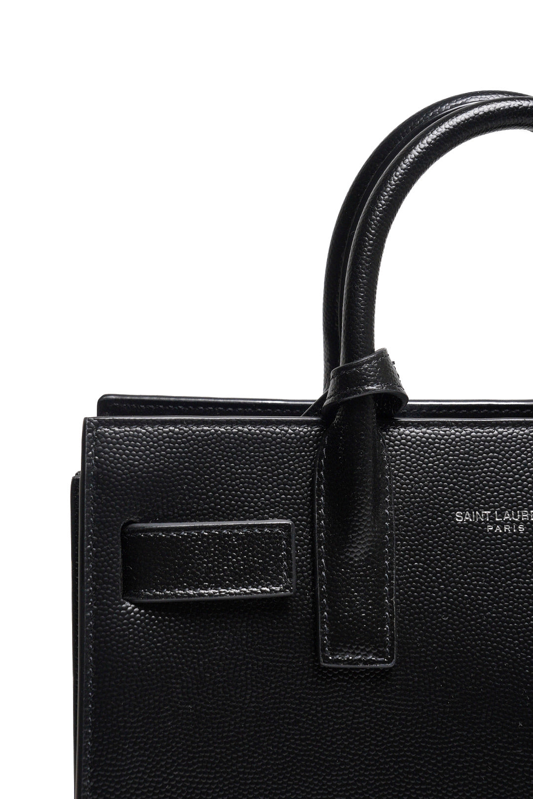 SAINT LAURENT nano22風琴包/肩背包（黑色粒面牛皮）