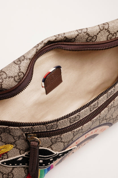 Gucci 塗層帆布刺繡設計腰包