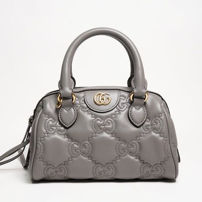 GUCCI GG Matelasse 壓紋波士頓包 mini speedy（灰色）
