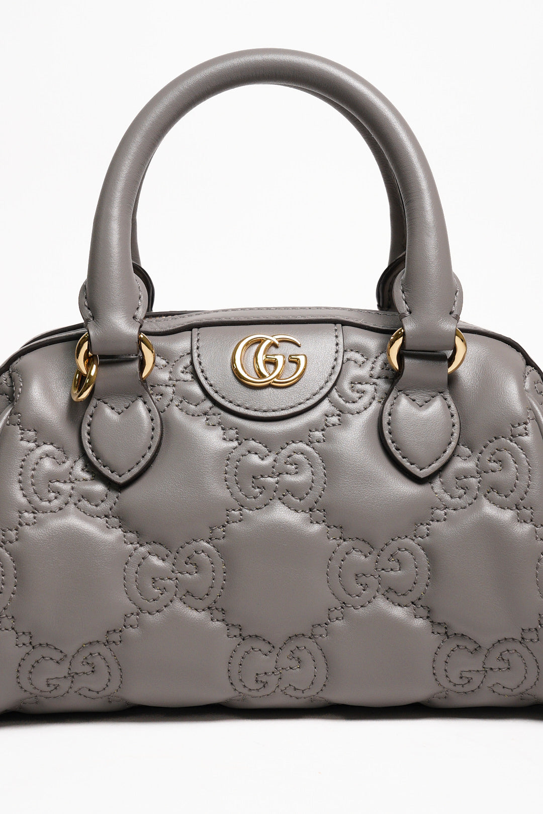 GUCCI GG Matelasse 壓紋波士頓包 mini speedy（灰色）