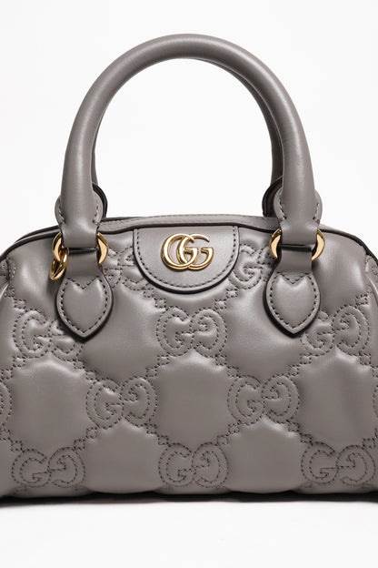 GUCCI GG Matelasse 壓紋波士頓包 mini speedy（灰色）