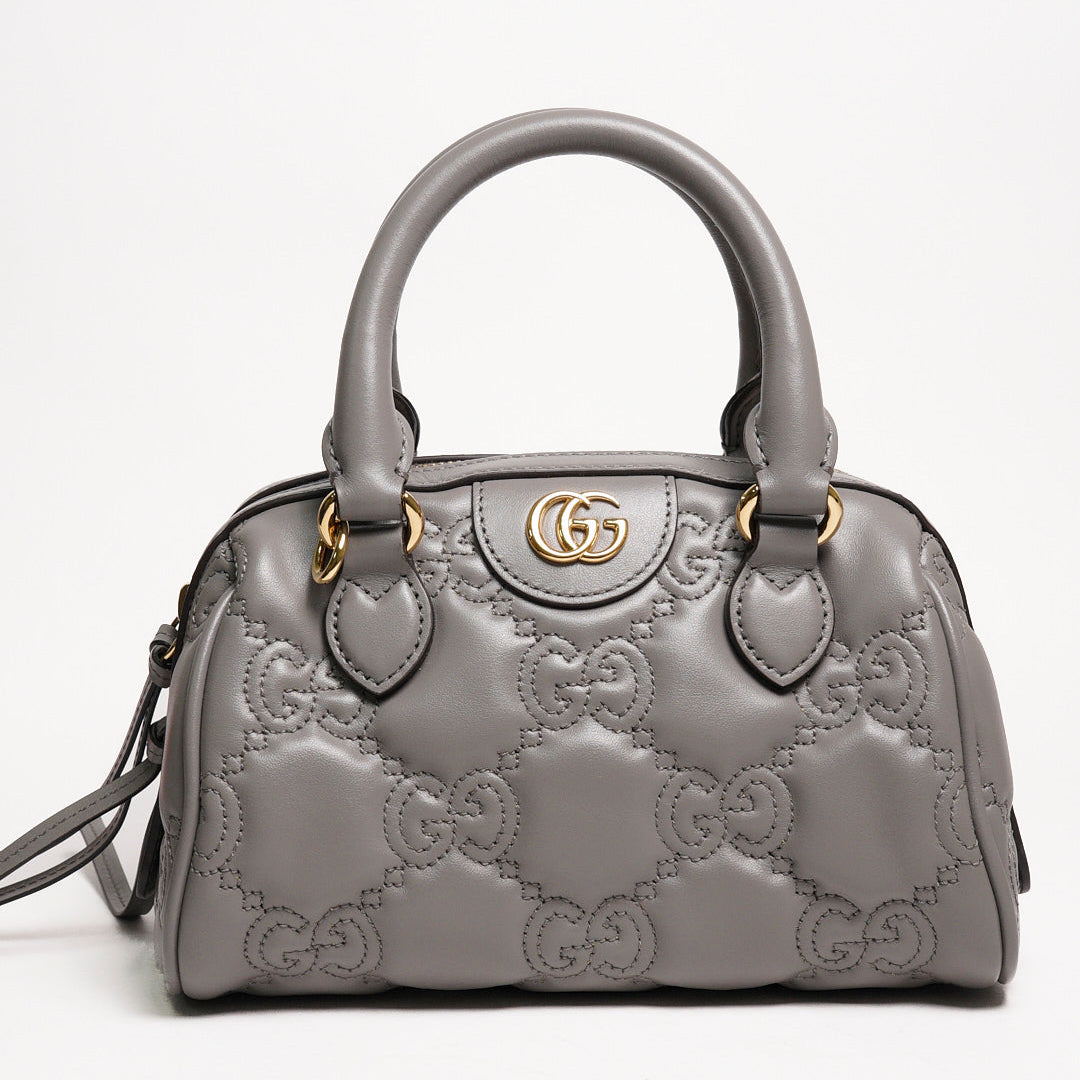 GUCCI GG Matelasse 壓紋波士頓包 mini speedy（灰色）