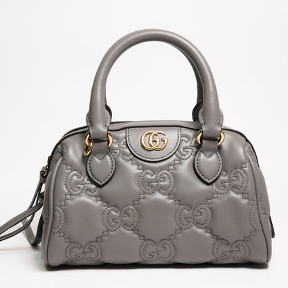 GUCCI GG Matelasse 壓紋波士頓包 mini speedy（灰色）