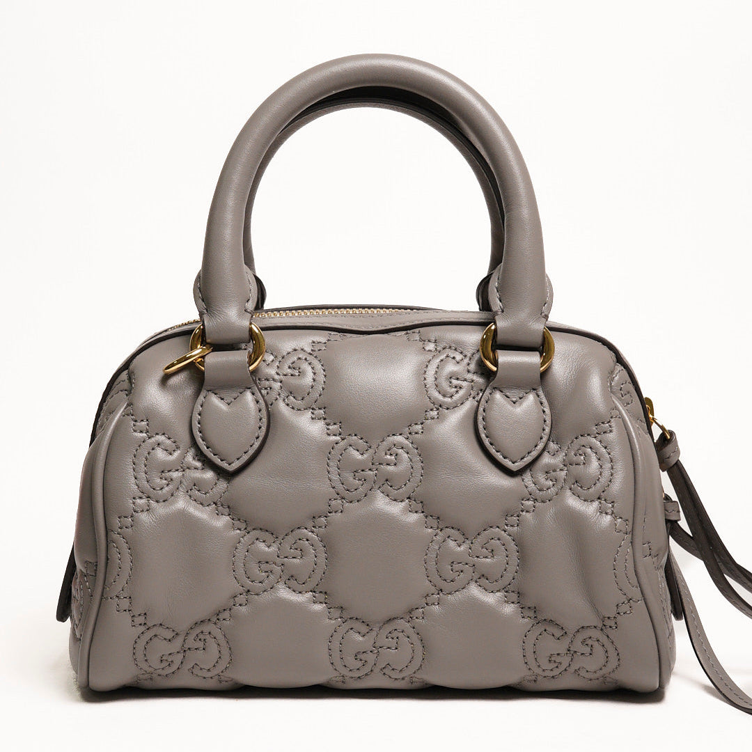 GUCCI GG Matelasse 壓紋波士頓包 mini speedy（灰色）