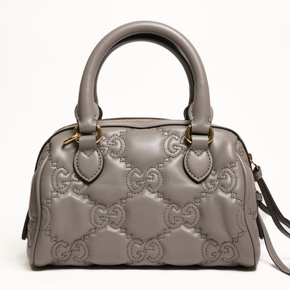 GUCCI GG Matelasse 壓紋波士頓包 mini speedy（灰色）