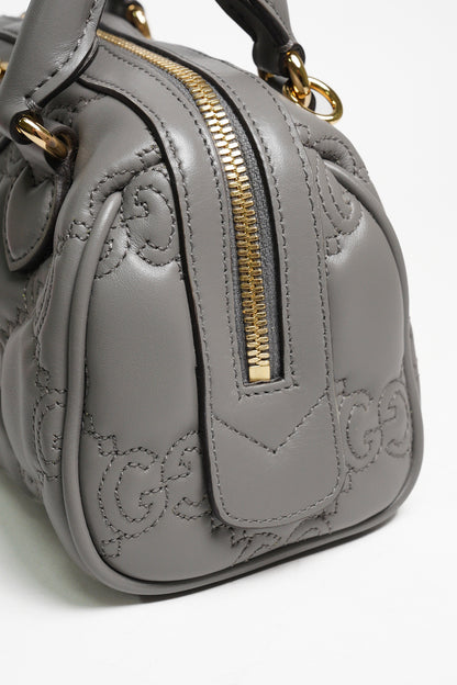GUCCI GG Matelasse 壓紋波士頓包 mini speedy（灰色）
