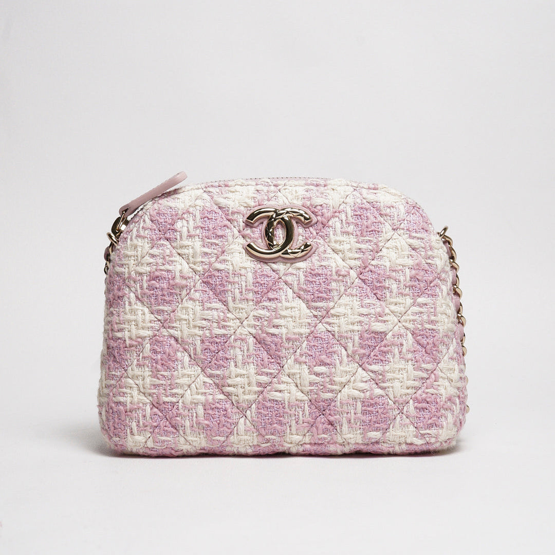 CHANEL VIP限定千鳥格粉色貝殼包