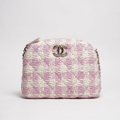 CHANEL VIP限定千鳥格粉色貝殼包