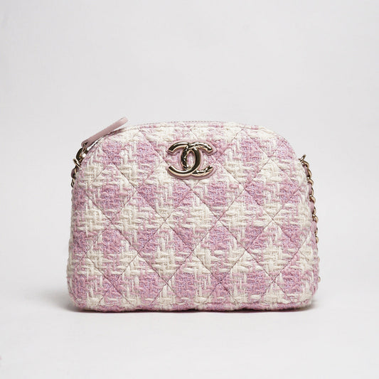 CHANEL VIP限定千鳥格粉色貝殼包