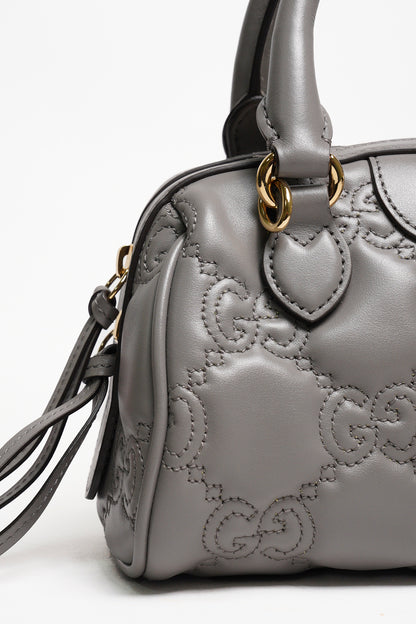 GUCCI GG Matelasse 壓紋波士頓包 mini speedy（灰色）
