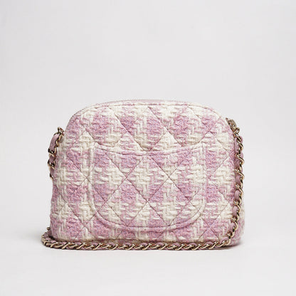 CHANEL VIP限定千鳥格粉色貝殼包