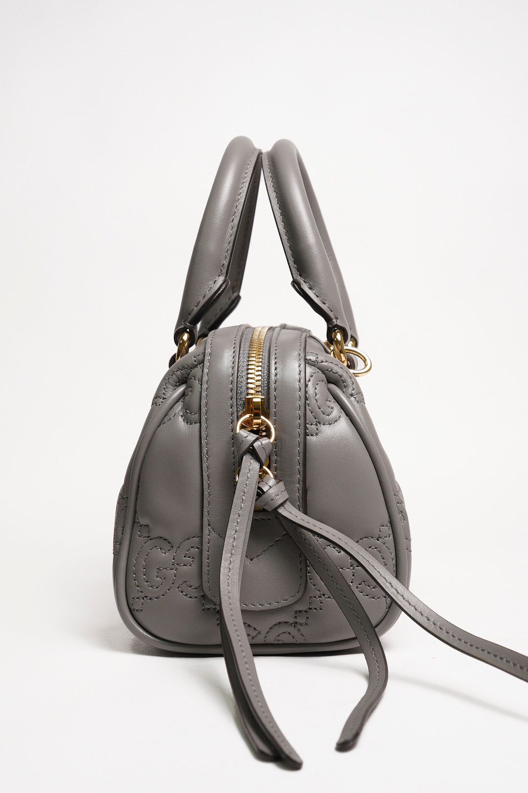 GUCCI GG Matelasse 壓紋波士頓包 mini speedy（灰色）