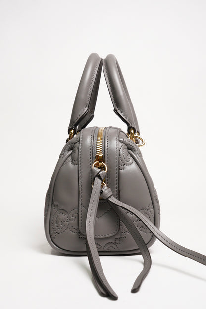 GUCCI GG Matelasse 壓紋波士頓包 mini speedy（灰色）