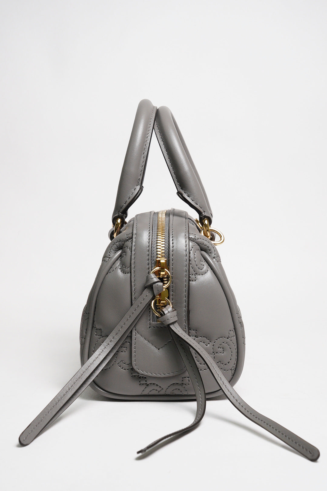 GUCCI GG Matelasse 壓紋波士頓包 mini speedy（灰色）