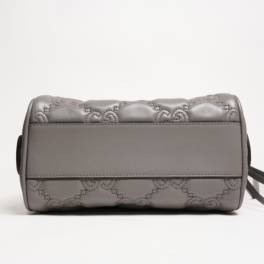 GUCCI GG Matelasse 壓紋波士頓包 mini speedy（灰色）