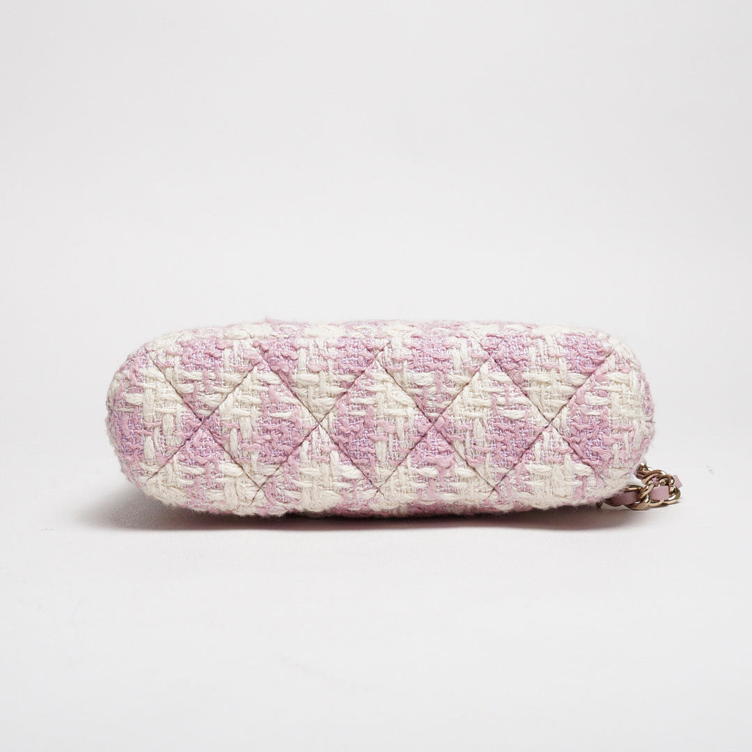 CHANEL VIP限定千鳥格粉色貝殼包
