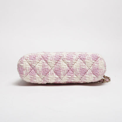 CHANEL VIP限定千鳥格粉色貝殼包