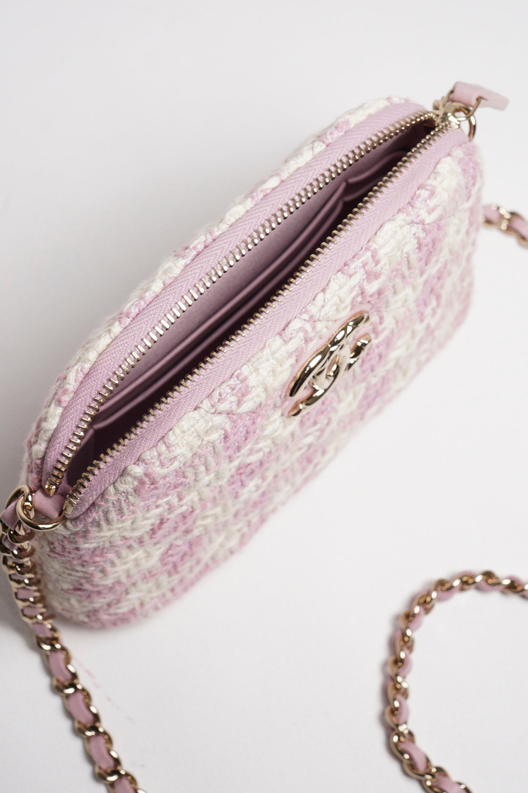 CHANEL VIP限定千鳥格粉色貝殼包