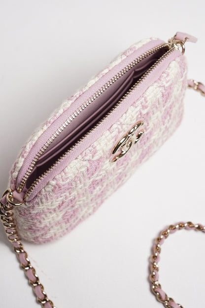 CHANEL VIP限定千鳥格粉色貝殼包