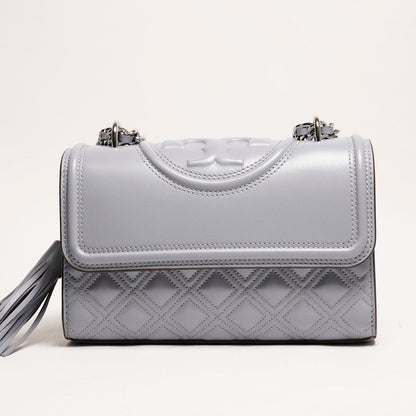 Tory Burch 鏈條流蘇斜背包  (霧霾灰藍）