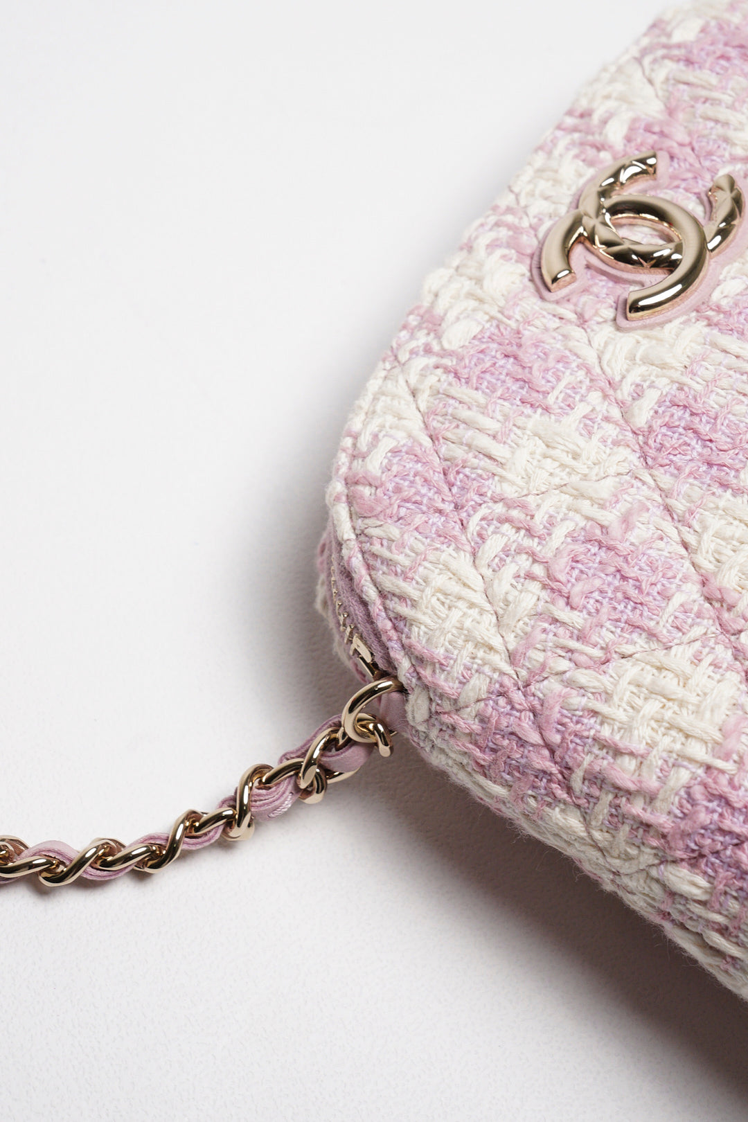 CHANEL VIP限定千鳥格粉色貝殼包