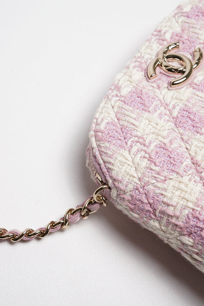 CHANEL VIP限定千鳥格粉色貝殼包