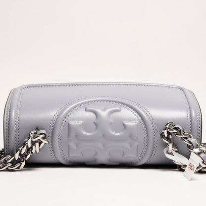 Tory Burch 鏈條流蘇斜背包  (霧霾灰藍）