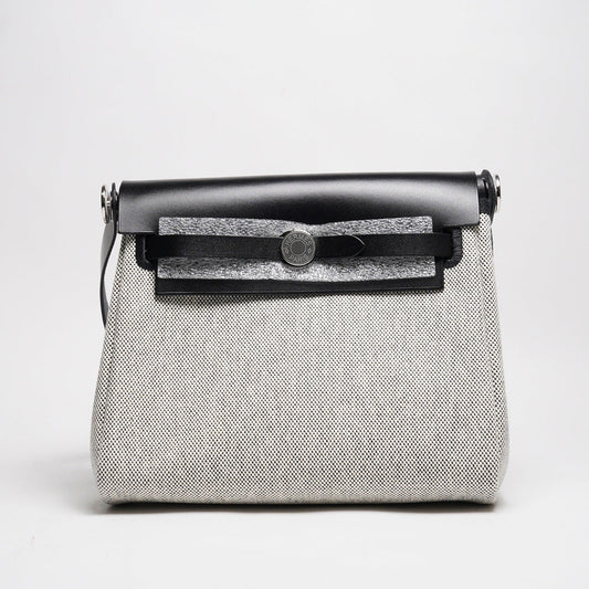 Hermes Mini herbag 斜背包 熊貓配色 銀扣（石板灰）K刻