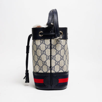 GUCCIi Supreme Ophidia 水桶斜背包(黑藍色)