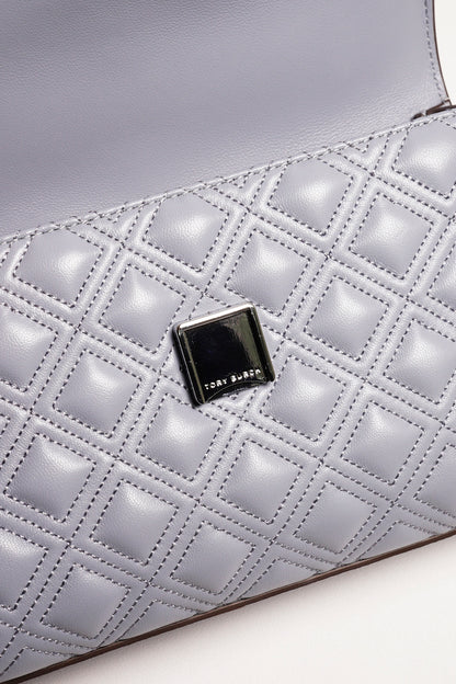 Tory Burch 鏈條流蘇斜背包  (霧霾灰藍）