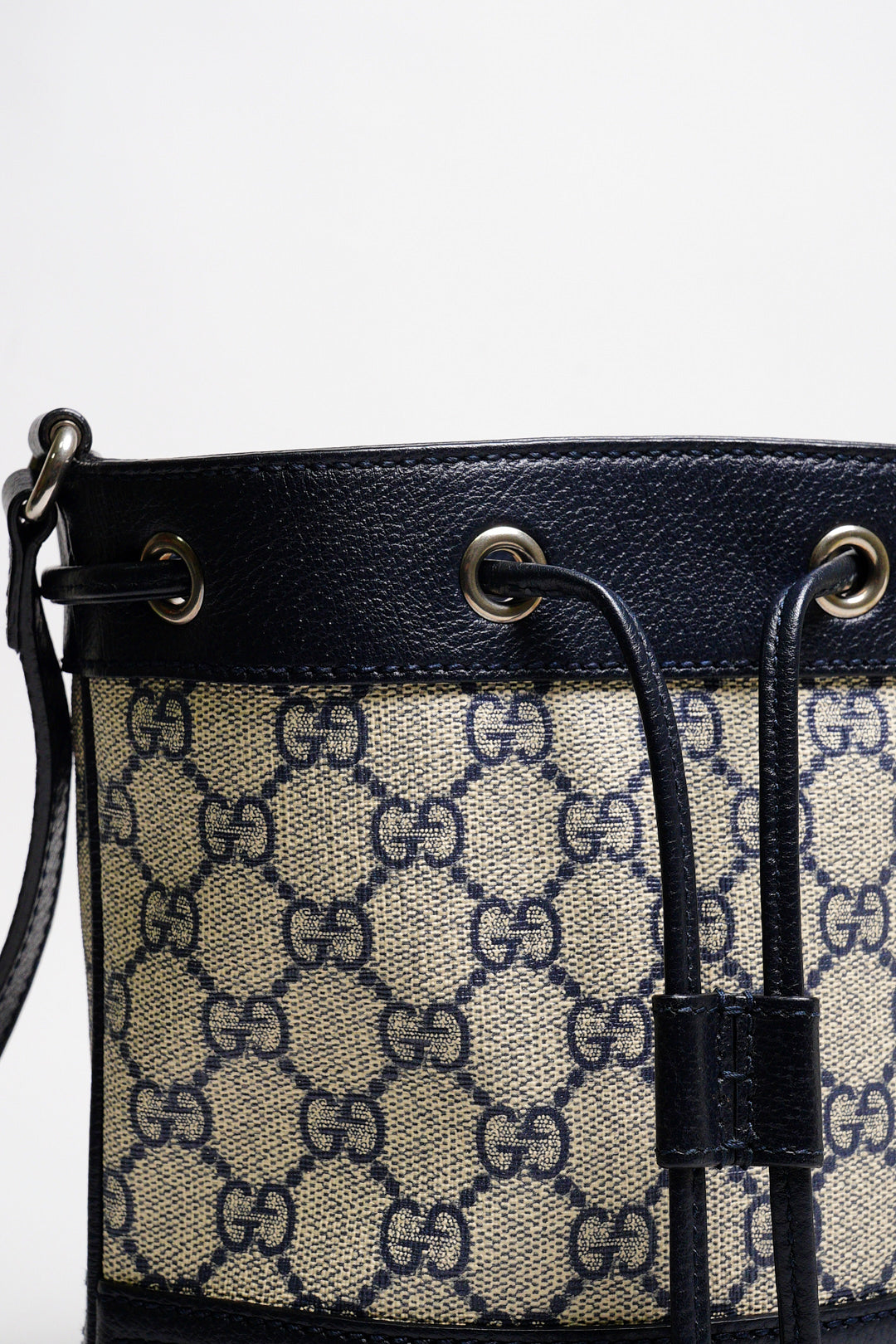 GUCCIi Supreme Ophidia 水桶斜背包(黑藍色)