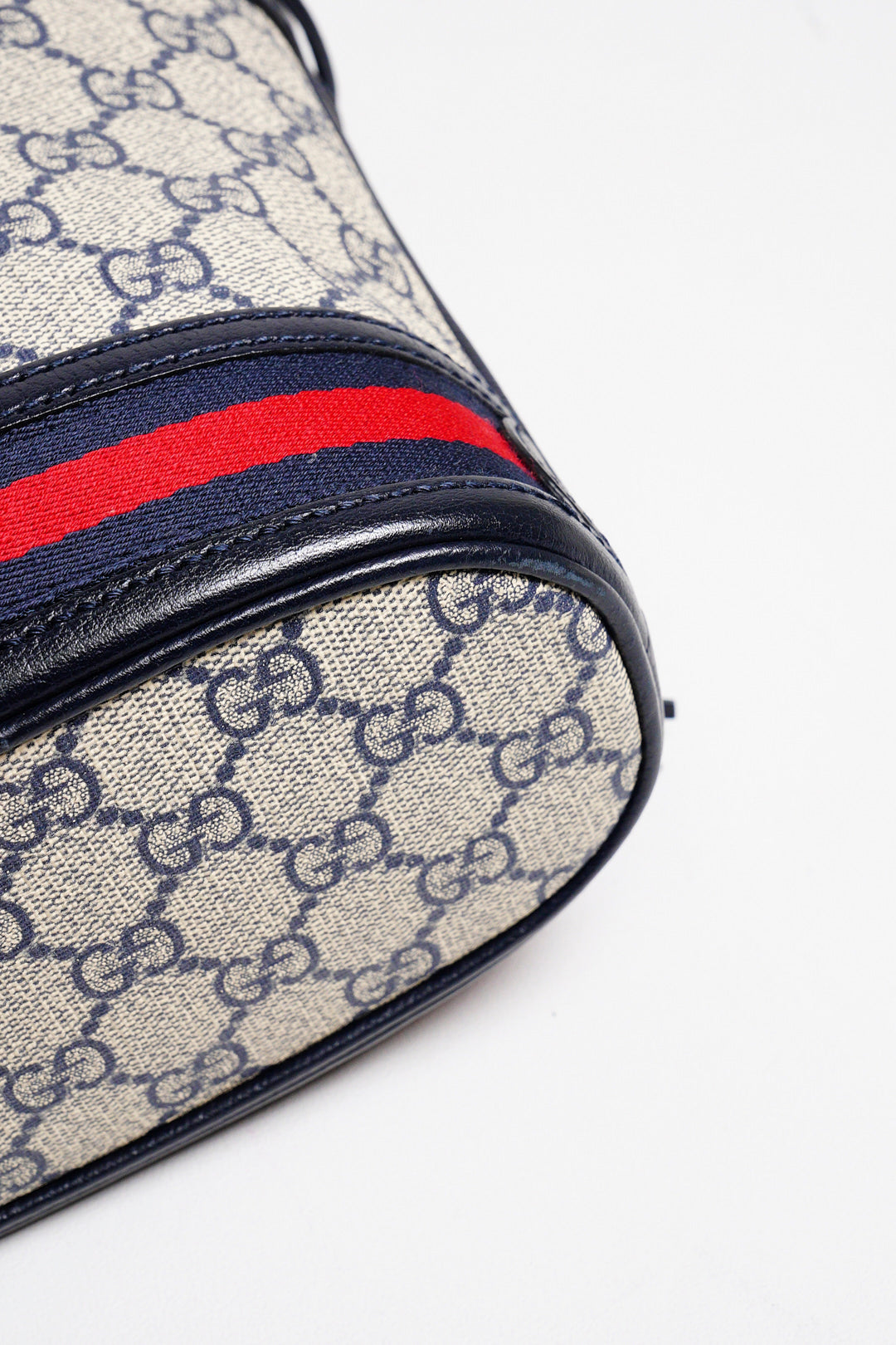 GUCCIi Supreme Ophidia 水桶斜背包(黑藍色)